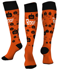 Custom "BOO" Halloween Knee-High Socks