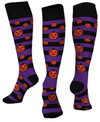 Custom "Jack-o-Lantern" Halloween Knee-High Socks