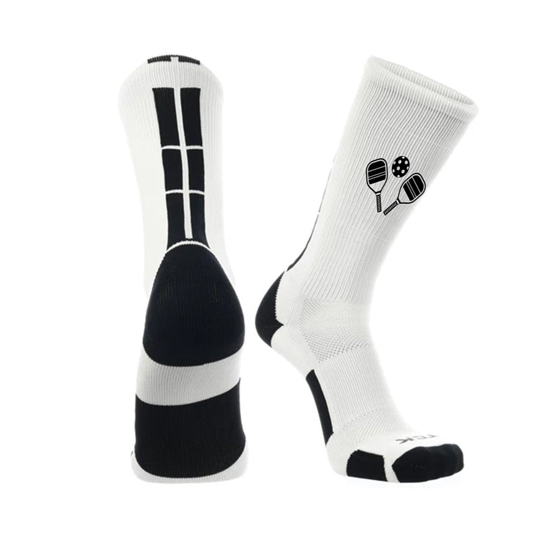 SocksRock Custom Pickleball White Crew Sock