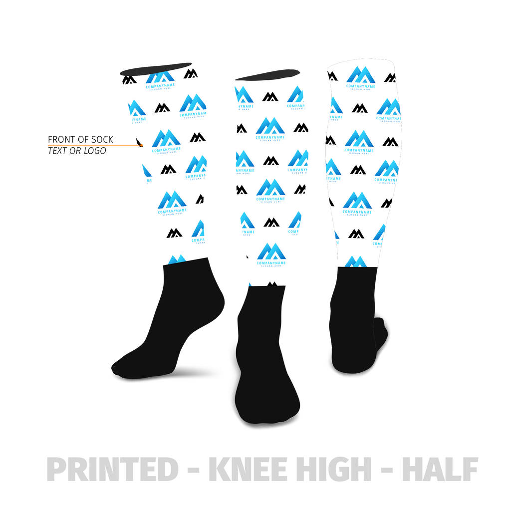 Sports Multi Logo Custom Printed Sock - Socks Rock